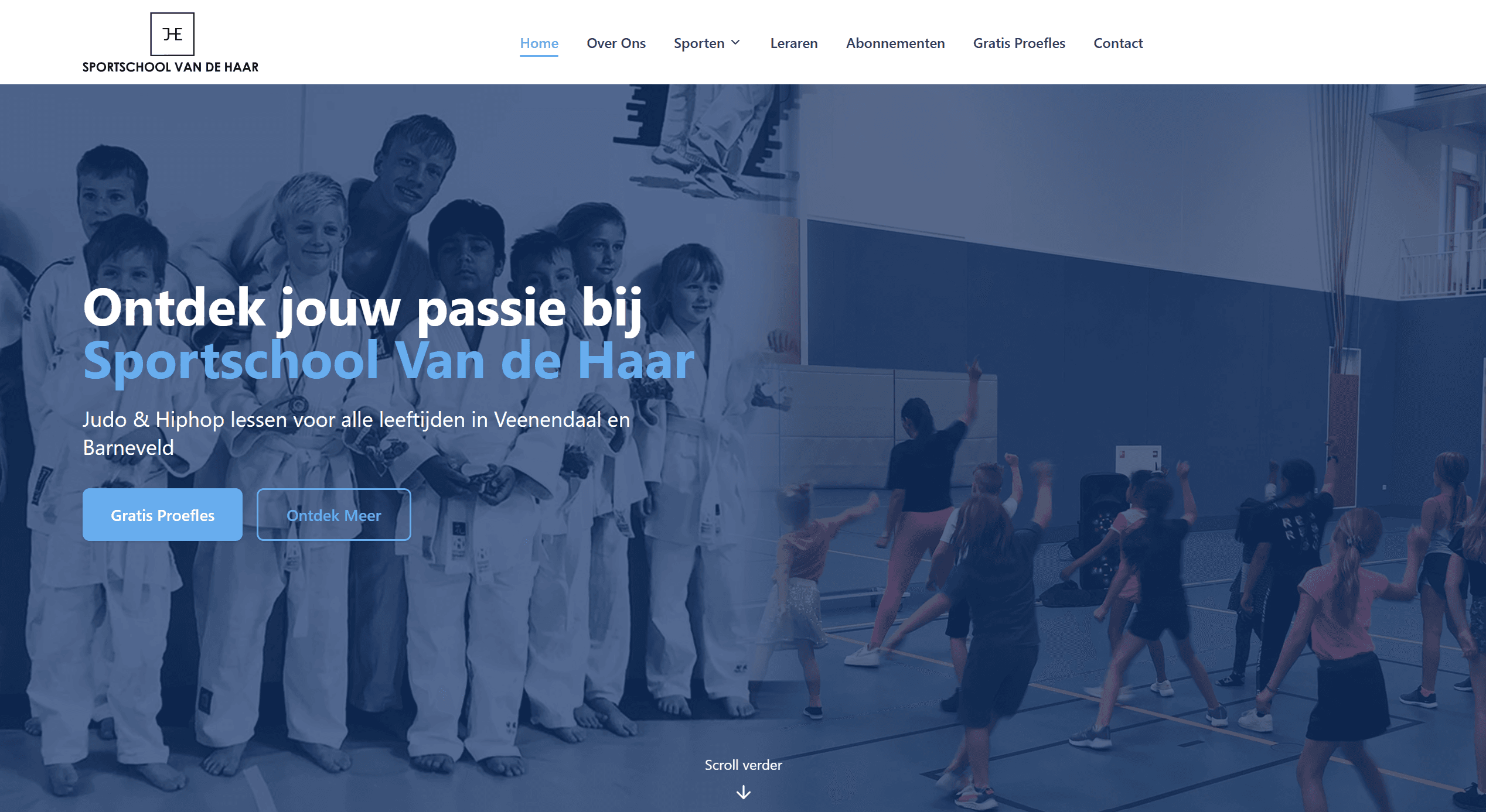 Sportschool Van de Haar – Sport & Training project website ontwikkeld met React, Next.js, Tailwind CSS en meer